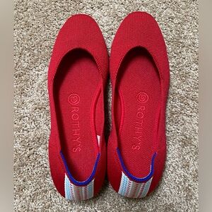 Rothy’s Square Toe Flat, Cardinal 6.5